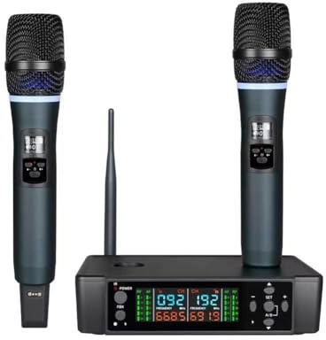Aisuoka Wireless Charging Dynamic Microphone Set Professional for Live Broadcast for Stage Singing 1 Drag 2 Pack Home Handheld Mic