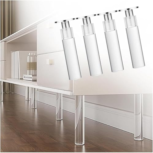 Bordben i akryl, Möbelben i akryl Transparent Höjd 8-40 cm Paket med 4(Height 22cm)