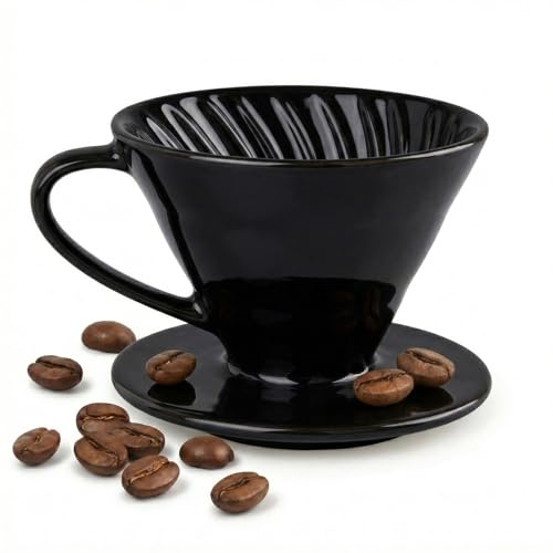 Kaffeefilter Porzellan Größe 2, Kaffeefilter Größe 2 für Filtertüten 1x2 (Schwarz größe 4)