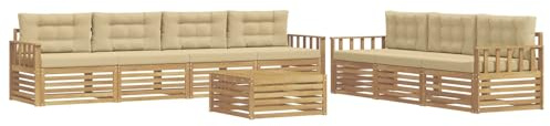 vidaXL Utomhussoffset 8 st Vit och Beige Polyester