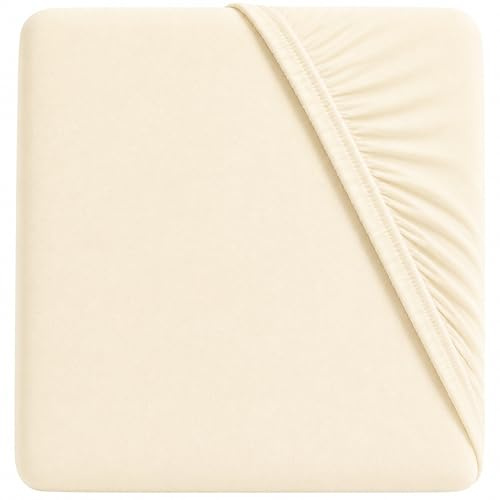 Dudu N Girlie Moses Basket Sheet 74x30cm – Cream, 100% Jersey Cotton Fitted Bedding for Newborn Moses Baskets