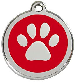 Red Dingo Hundemarke Pfote inklusive Gravur (S, rot)