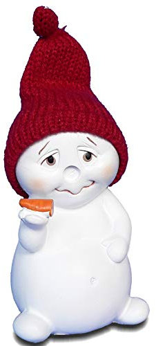DEKOlia Schneemann ohne Nase Figur 11cm Nase ab Winterdeko Weihnachten lustig Wichtelgeschenk