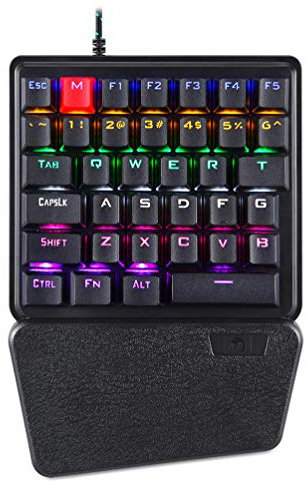 KUANDARMX Single Handed Keypad One Handed Mechanical Gaming Keyboard Gaming Keyboard, 36 Keys Half Keyboard Gaming Keypad Small Gaming Keyboard, Black