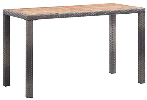 vidaXL Gartentisch Anthrazit und Braun 123x60x74 cm Massivholz Akazie