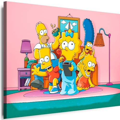 Myartstyle - Bilder Film Cartoons Tiere Kinder Simpsons 100 x 70 cm LeinWandBilder Xxl - 1 Teilige WandBilder Art 3D Modern Kunstdrucke w-a-2042-136