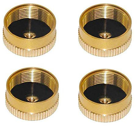AOPANDA 4PCS Solid Brass Refill 1lb Propane Tank Cap for Outdoor Camping Stove Cooking, Propane Cap to Prevent Gas Leaking, Propane Bottle Cap with Brass Construction
