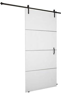 Mirjan24 Schiebetürsystem Antic Plus, Komplett-Set für Schiebetüren Trennwände Innentüren mit Selbstschließer (Weiß, Modell 80.)