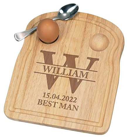Personnalisé Fofolle Coquetier Board Meilleur Homme Marié Grande Lettre Tout Nom Petit Déjeuner en Bois Personnalisé Pâques