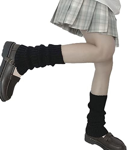 ZQFFB Leg Warmers Kawaii Black White Goth Stacked Leg Warmer of Japanese Style for Women 80s Party Sports Y2k Fashion