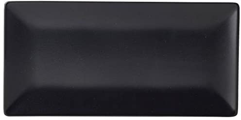 Genware Luna Stoneware Black Rectangular Plate 10x6inch/25x15cm - Single - Crockery, Table Presentation