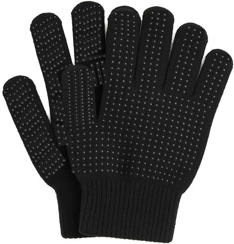 HiFEN® Black Men Women Thermal Gripper Full Fingers Touchscreen Gloves Winter Warm Stretchy Non slip Grip Hand Warmers Sport Climbing Hiking Riding Driving Cycling Skiing