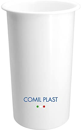 Comil Plast | Portafiori Interno in plastica per Vaso da cimitero Colore Bianco | Diametro 11 cm, Altezza 20 cm.