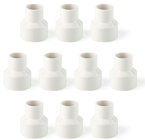 ERGAOBOY 10 piezas de 20MM a 25MM de PVC blanco Reducción Slip Socket Conector, accesorios de tubería de PVC Coulping