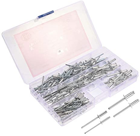 OSALADI 140pcs Aluminum Rivet Assortment Kit Blind Rivets for Metal Hardware Projects
