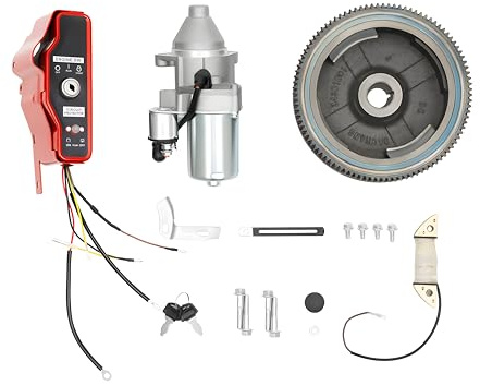 BRRIDE Elektrisches Start-kit Für Honda GX340/GX390 und 11 PS/13 PS 4-Takt-Motoren Starter Motor mit Magnet, Zahnkranz für Starterschwungrad Ladespule
