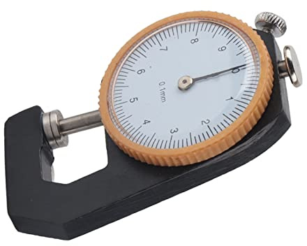 Yctze Medidor de Espesor de Dial de Cabeza Plana de 0~10 Mm, Probador de Medición de Cuero de Precisión de 0,1 Mm, Herramienta de Calibración para Cuero, Papel, Bolsas,