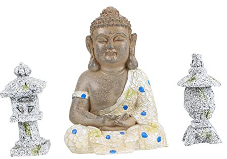Ciieeo Schlafender Buddha-Garten-Ornament Meditieren Buddha-Ornamente Buddha-Zen- Dekorative Figur Feng-Shui-Figur Körbchen Für Blumenmädchen Harz Statue Draussen