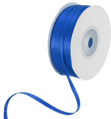 QUARKZMAN Satinband 1/8 x 100 Yards Dunkel Blau Doppelseitig Polyester Satinband für Geschenk Verpackung Kunsthandwerk Hochzeit Party Dekorationen Strauß Schleife Herstellung