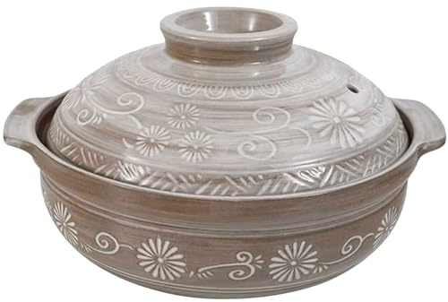 Hgjgwqh Ceramic Casserole Pot with Lid, Crock Stew Kitchen Ceramic Soup Pot Ceramic Cooking Pot Earthenware Pot Nonstick Stockpot Round Ceramic Soup Stew Pot Hot Pot for Restaurant Home Kitchen,1.5L