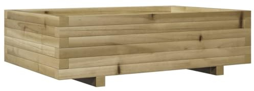 vidaXL Jardinière 90x60x26,5 cm Bois de pin imprégné, jardinière d'extérieur, bac à Fleurs, boîte à Plantes, jardinière de terrasse