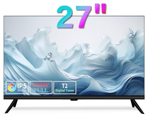 ZOSHING TV de 27 pulgadas, pequeño televisor de visión completa 1080P con Freeview HD-Dual Power DC-12v y AC in-HDMI/AV Audio USB Media Player, apto para dormitorios y caravanas