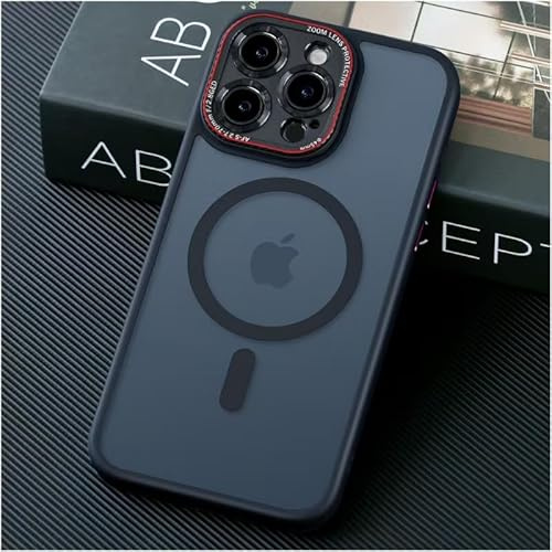 JUESHITUO for iPhone 16 Pro Max Case for MagSafe, [Integrated Camera Lens Protection] with Screen Protector, Mil-Grade Shockproof Defense, Translucent Matte Protective iPhone Cover, Black Titanium
