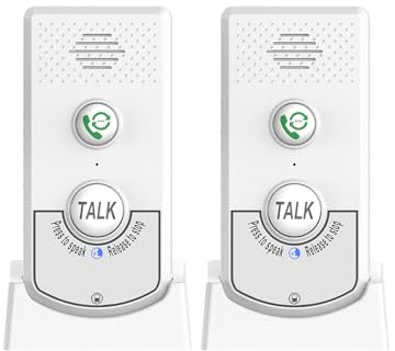 2 Pack Intercoms Wireless for Home Voice Bidirectional Caller Home Ultra Long Distance Portable Wireless Voice Interphone Elderly Caller Room to Room Communication Intercom Two Way Ringtone Call
