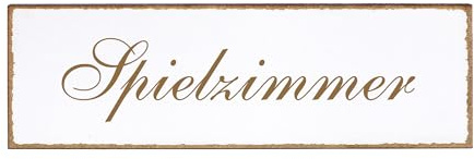 Dekolando Deko Türschild - Spielzimmer - Schild 150 x 50 mm - Schilder Türschilder Namensschilder Wohnung selbstklebend Holzschild Tür Holzschilder