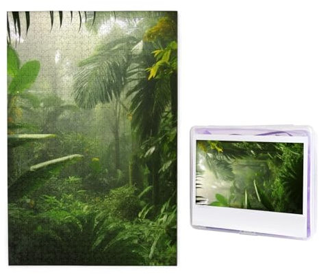 Puzzle mit 1000 Teilen – Tropischer Regenwald Puzzles für Erwachsene, herausforderndes Puzzle, personalisiertes Bild, Holzpuzzle, 74,9 x 50 cm