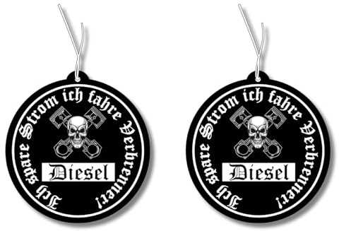 2x Duftbaum mit Ich spare Strom ich fahre Verbrenner Motiv, Autoduft, Duftspender, Duftbaum lustig, Auto tuning, Lufterfrischer, Duftanhänger Set, Wagen,