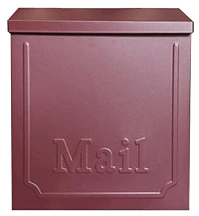 CAFIEDR Briefkasten mit Kleiner Kapazität und verstärktem Schloss, Verpackungszubehör für den Außenbereich, an der Wand montierter Briefkasten im Retro-Stil, für viele Szenen, pr(Rot)