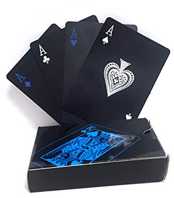 FELTECHELECTR 1satz wasserdichte PVC Spielkarten Kreative Pokerkarten Für Spieleabende Wiederverwendbar Mit Papierbox Blaue Ausführung