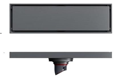 XIUsheUA Scarico a Pavimento Invisibile in Acciaio Inossidabile 304 da 20-50 cm, Piatto Doccia Rettangolare, Scarico Lungo, Scarico lineare a Pavimento per Il Bagno, Il vialetto(Gray 8x40cm)