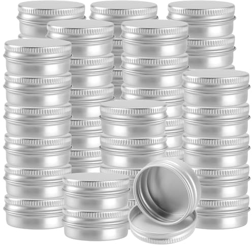 FUNSUEI 48 PCS 30ml Small Tins with Lids, Aluminium Candle Jars | 1oz Empty Metal Candle Cans Containers for Candle Craft, Cream, Lip Balm