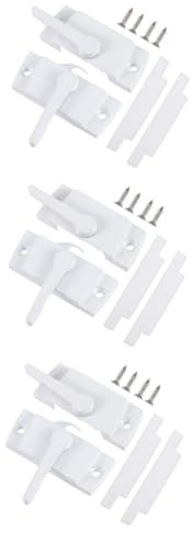 DIYEAH 6 Ensembles Cadenas Zinc pour Fenêtres Portes Coulissantes Lot de Serrures Forme de Croissant pour Protection des Installation Facile