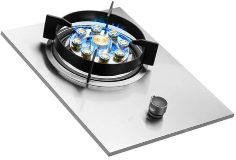 THEGA Cucina A Gas A 1 Fuoco, Cucina A Gas Portatile da 5,5 KW, Regolatori per Interni in Acciaio Inox per Catering, con Protezione Antispegnimento(NG)