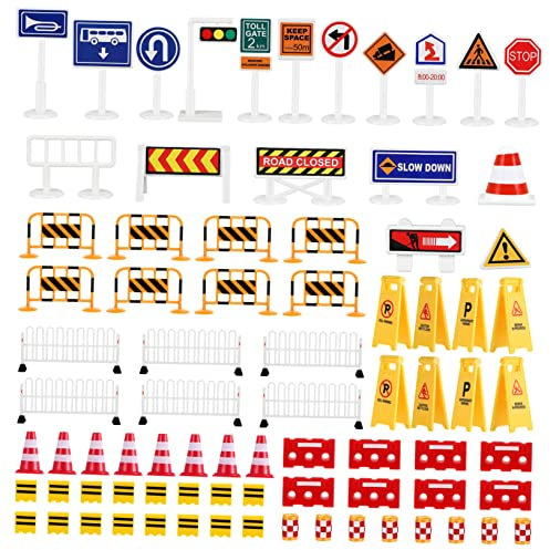 BESPORTBLE Jeu de Panneaux de Signalisation Routière pour Garçon et Filles Panneaux de Circulation Jouets Éducatifs Modèles de Circulation Accessoires de Jeu pour Apprentissage 10 Pièces