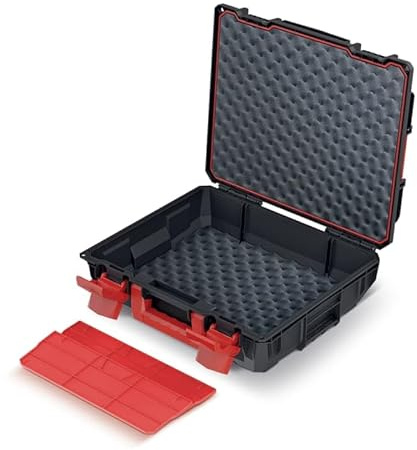 Kistenberg Werkzeugkiste mit Schaumstoffeinlage KXC454015P 450 x 380 x 135 mm | Maschinenkoffer | Werkzeugkoffer aus Kunststoff | C Block Pro