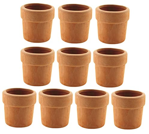 minkissy 10Pcs Mini Flowerpot Figurines Ceramic Mini Planter for Dollhouse Landscape Decoration Miniature House Ornaments for Collecting and Creative Play