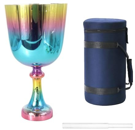 Calice En Cristal Portable De 7 Pouces, Bol Chantant En Quartz 440 Hz, Soulage La Fatigue Et L'anxiété, Accessoire De Méditation, Avec Étui De Transport Et Percuteur.(G Note)