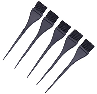Anneome 5 pièces Pinceau Coloration Cheveux Professionnel Noir Brosse Application Teinture et Outil Salon et Usage Maison Plastique pour Coloration et Soins