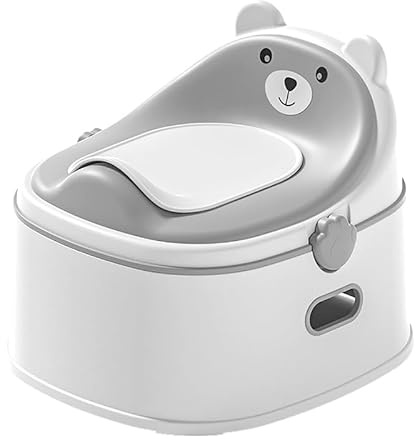 Töpfchentraining-Toilettensitz für Kleinkinder, multifunktionales tragbares Töpfchen mit Spritzschutz, verstaubares Design mit Fußhocker, minimalistischer schlanker Optik, leicht zu reinigen (Grau)