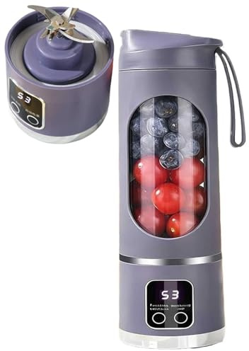 Exprimidor Digital con Pantalla LED Inteligente, Licuadora Digital Multimodo, Portátil, For Batidos, Dietas Y Alimentos(Purple)