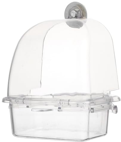 TOYZFRIENDY Automatic Bird Feeder for Cage with Design PP Material Parrot Food Dispenser Easy to Fix and Wear-resistant Bird Supply for Healthy Feeding