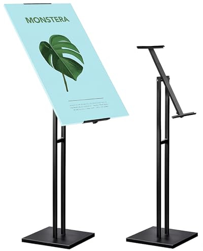 Generico Supporto per Poster con Base Pesante da 3 kg, Espositore Inclinabile e Regolabile da 60 a 105 cm (A1, A2, A3), per pubblicità, eventi e negozi