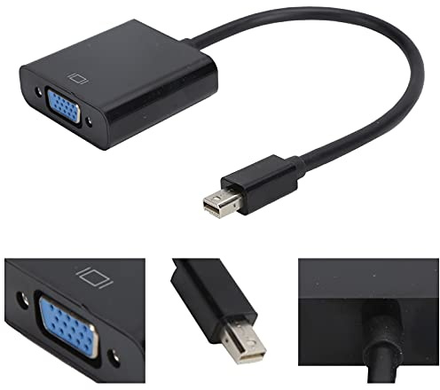 ANGGREK Adaptateur Mini Mâle vers VGA Femelle, Câble Convertisseur ABS pour Ordinateur ThinkPad PC Noir