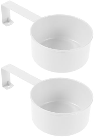 IWOWHERO Cuchara Medidora de Metal para Detergente en Polvo y Alimentos de Mascotas 2 Piezas Color Blanco Resistente para Arroz y Harina Adecuado para Dosificación Precisa y