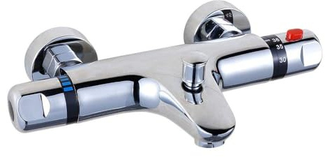 Thermostat Duscharmatur Duschthermostat Wannenarmatur Bade 38 °C Thermostat-Brausebatterie - Silber