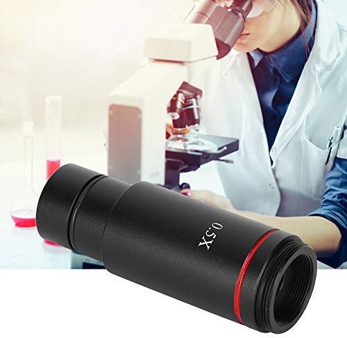 BONKZEBU C-Mount-Mikroskop-Kamera-Adapterobjektiv, 0,5-fache Vergrößerung für Elektronische Okular-CCD-Kamera, Langlebiges Glasmaterial, Klare Bilder für Einfache Beobachtung, Mikroskop-Zubehör